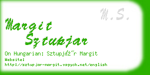 margit sztupjar business card
